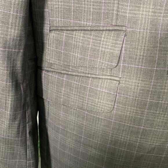 Jos. A. Bank Charcoal Plaid Men's Suit - Picture 3 of 12